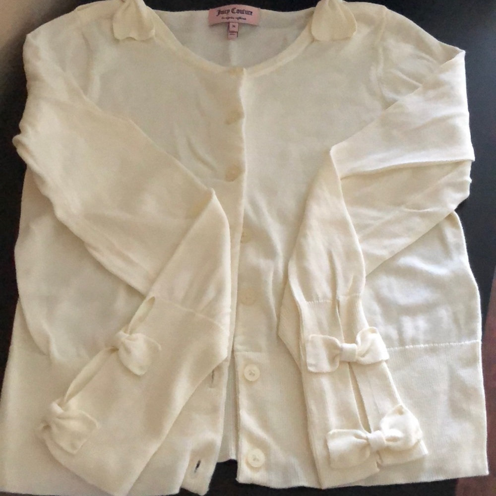 Juicy Couture Cream Sweater w Bow Detail